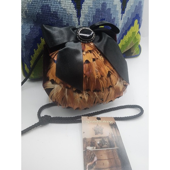 Ingrid Heil Owl Feather purse - Picture 1 of 7